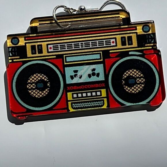 Retro Boombox Earrings - Picture 2 of 5